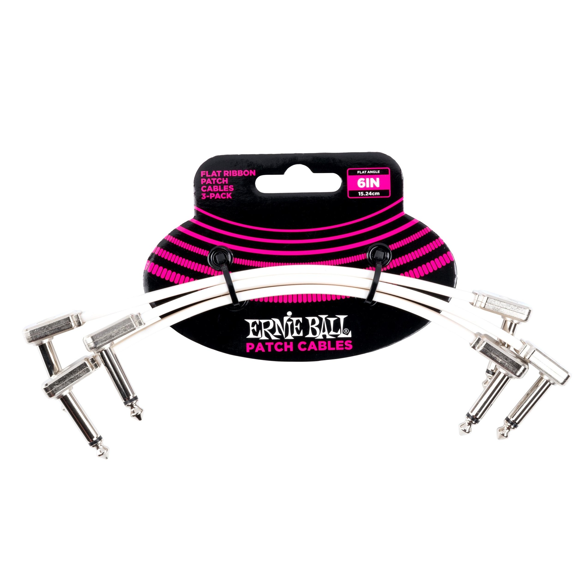 127968 6385 6in Flat Ribbon Patch Cable White 3 Pack - White - Image 1