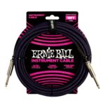 6395 Ernie Ball 18ft Braided Straight Straight Inst Cable Purple Black