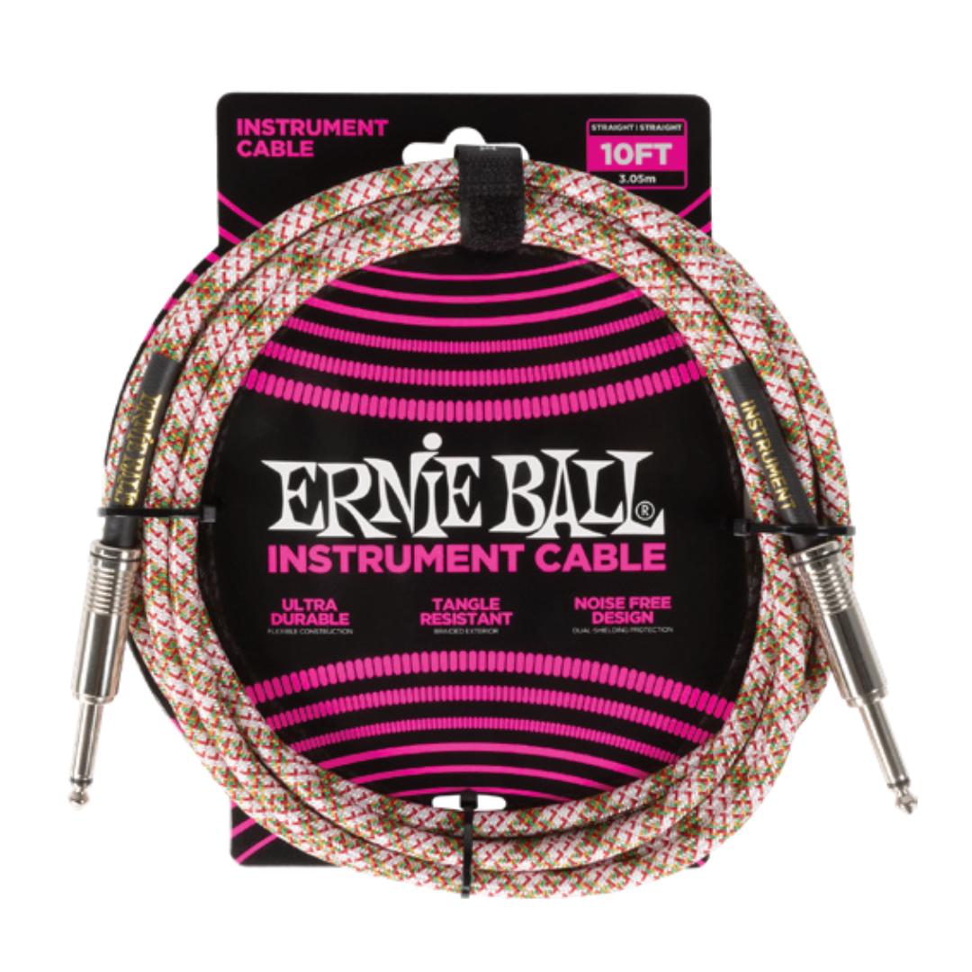 138799 Braided Instrument Cable Straight/Straight 10ft - Emerald Argyle - Image 1