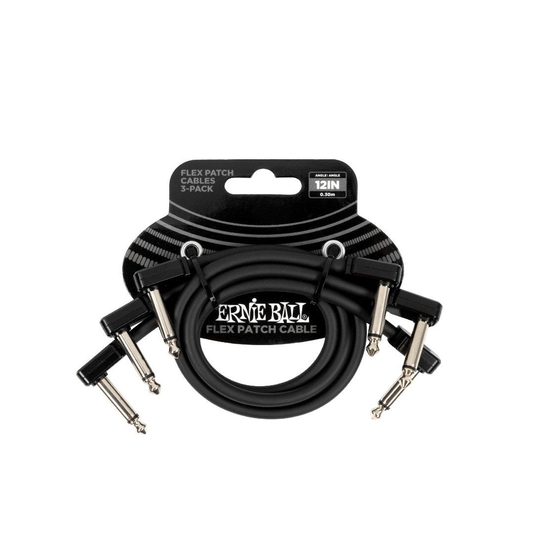 139050 Flex Patch Cable 12in - Black - 3 Pack - Image 1