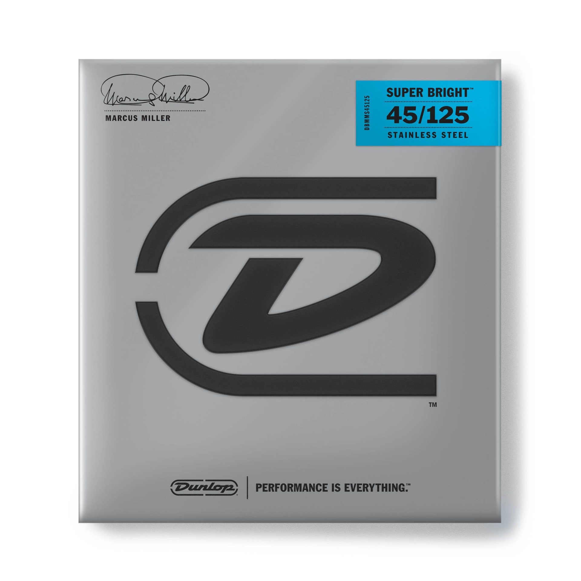 14161 DBMMS45125 STAINLESS STEEL MARCUS MILLER LONG SCALE SUPER BRIGHT BASS STRINGS SET/5 - Image 1