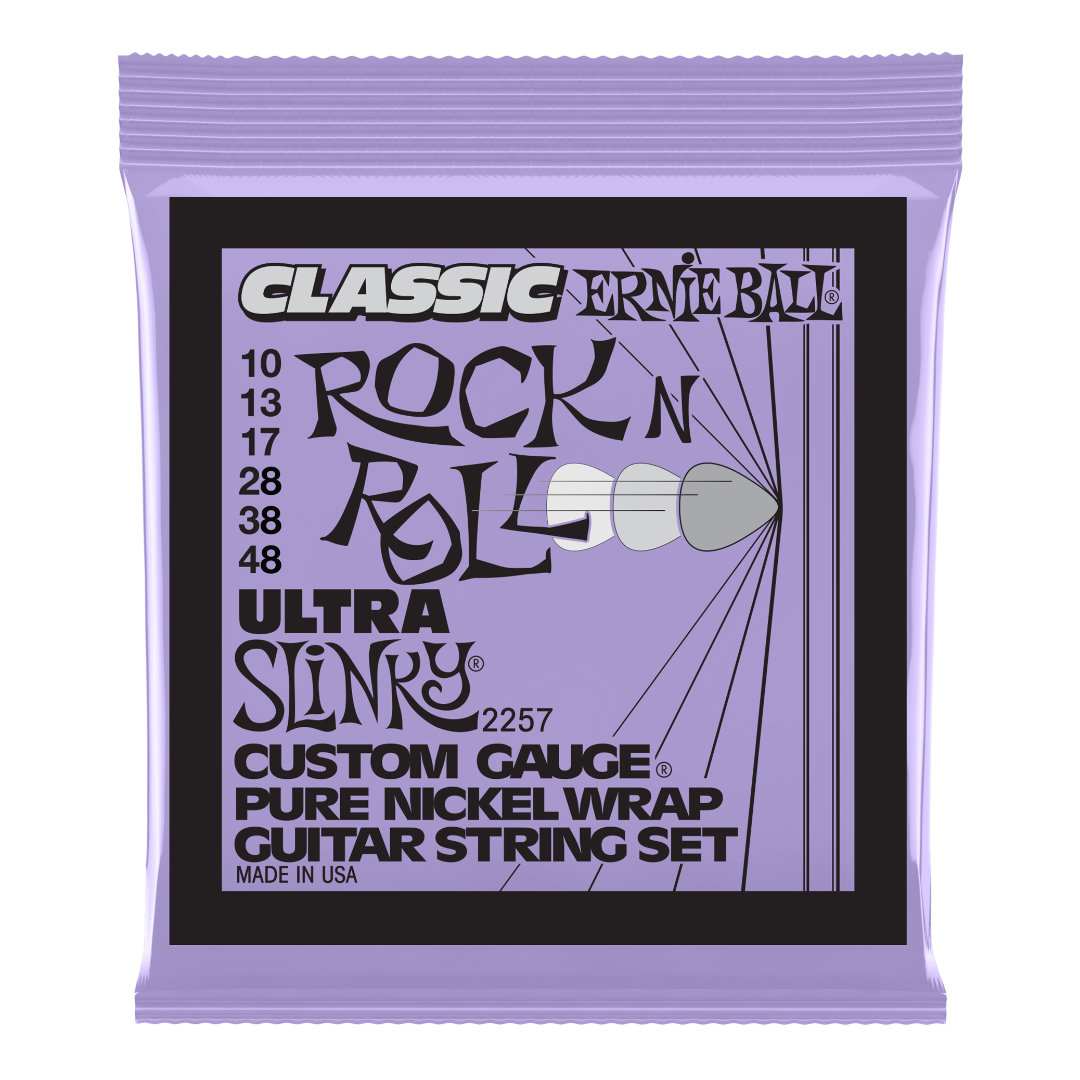 153063 Ultra Slinky Classic Rock n Roll Pure Nickel Wrap Electric Guitar Strings 10-48 Gauge - Image 1