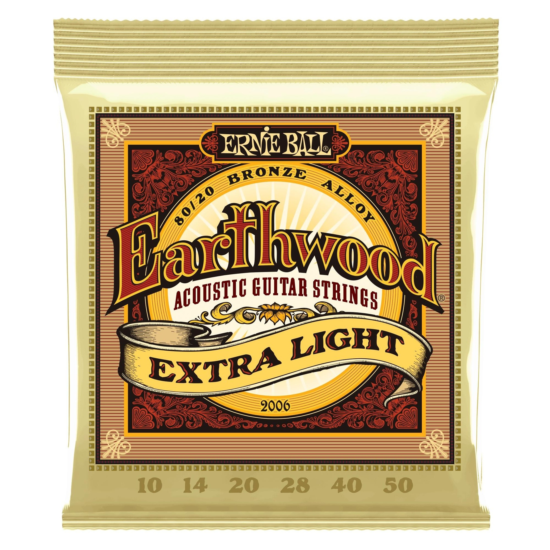 16957 2006 Earthwood Extra Light 80/20 Bronze Acoustic Guitar Strings - 10-50 Gauge - Image 1