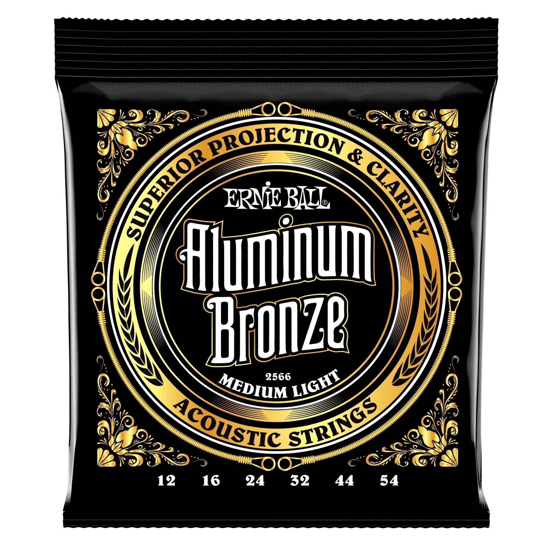 17064 2566 Medium Light Aluminum Bronze Acoustic Guitar Strings - 12-54 Gauge - Image 1