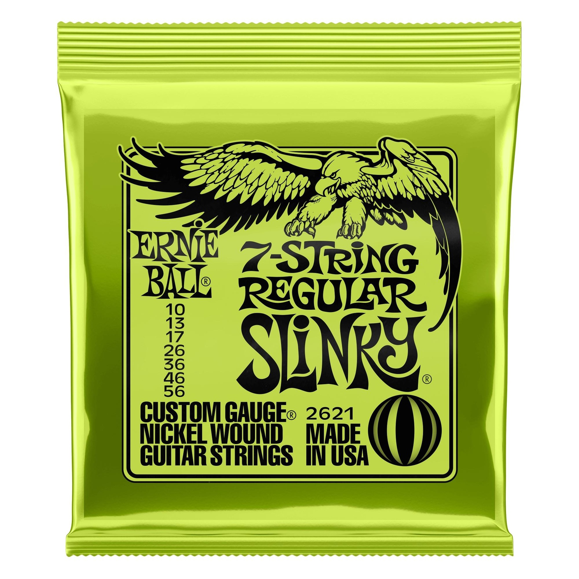 17105 2621 Regular Slinky 7-String Nickel Wound Electric Guitar Strings - 10-56 Gauge - Image 1