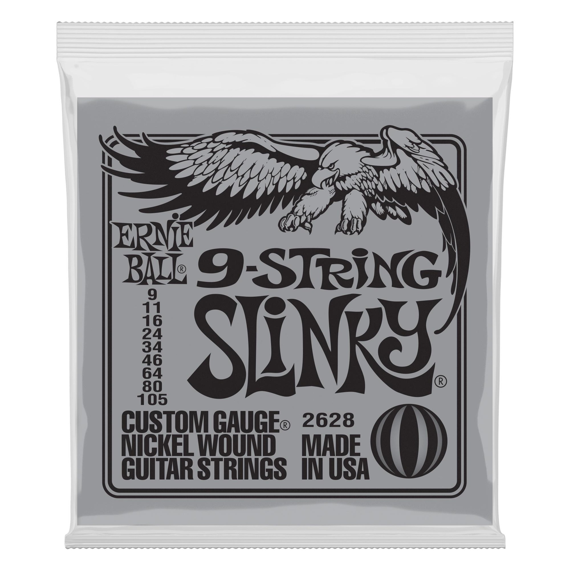 17111 2628 Slinky 9-String Nickel Wound Electric Guitar Strings - 9-105 Gauge - Image 1