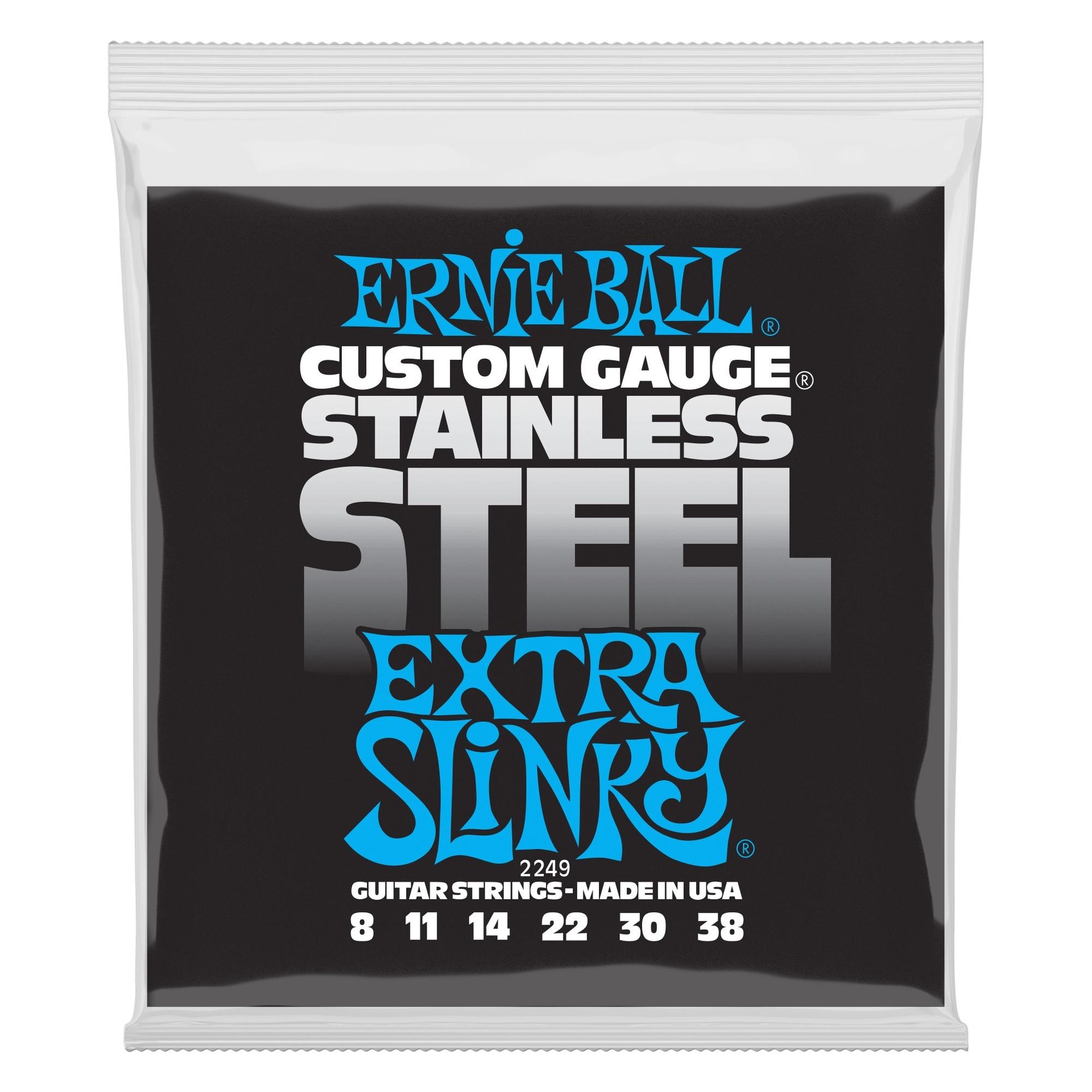 17187 2249 Extra Slinky Stainless Steel Wound Electric Guitar Strings - 8-38 Gauge - Image 1