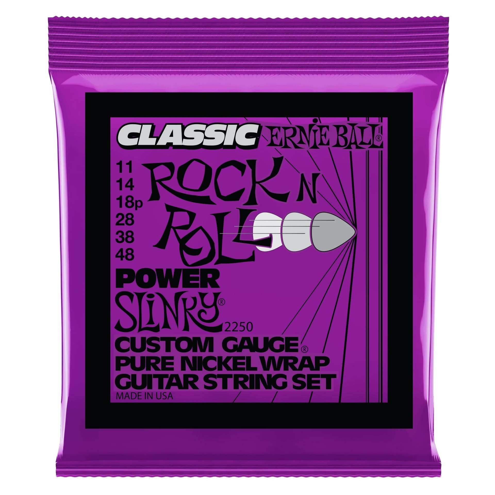 17207 2250 Power Slinky Classic Rock n Roll Pure Nickel Wrap Electric Guitar Strings - 11-48 Gauge - Image 1