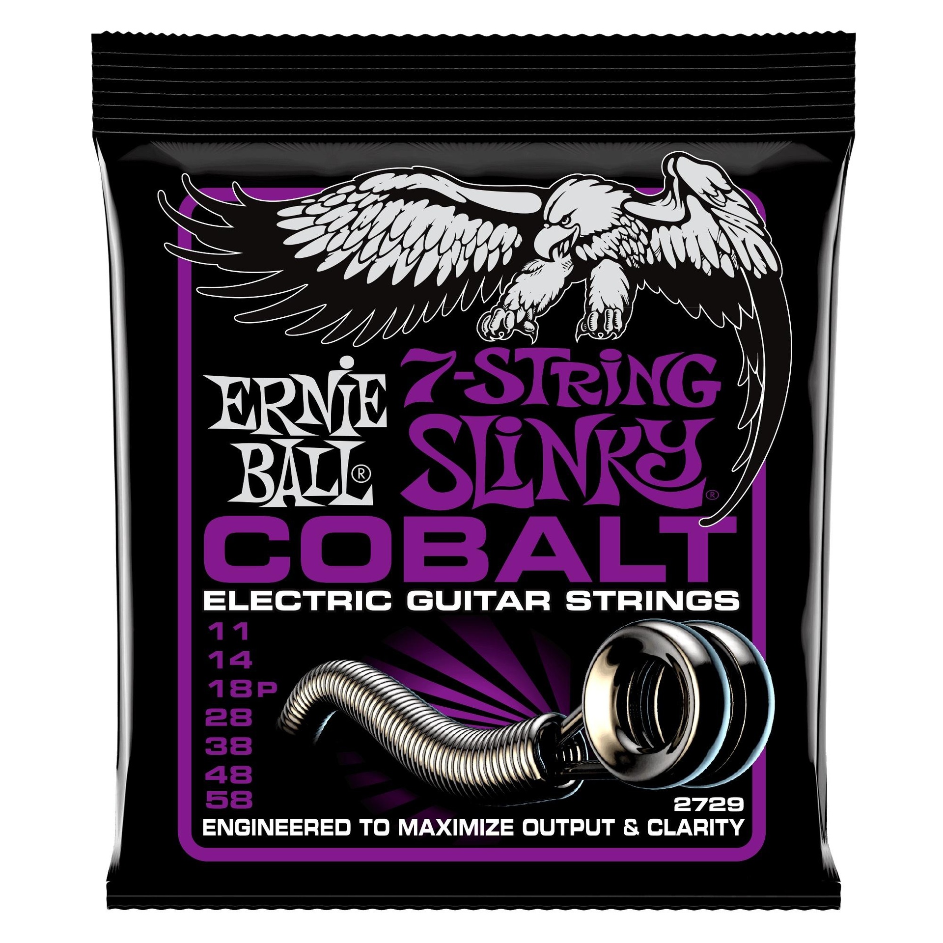 17240 2729 Power Slinky Cobalt 7-String Electric Guitar Strings - 11-58 Gauge - Image 1