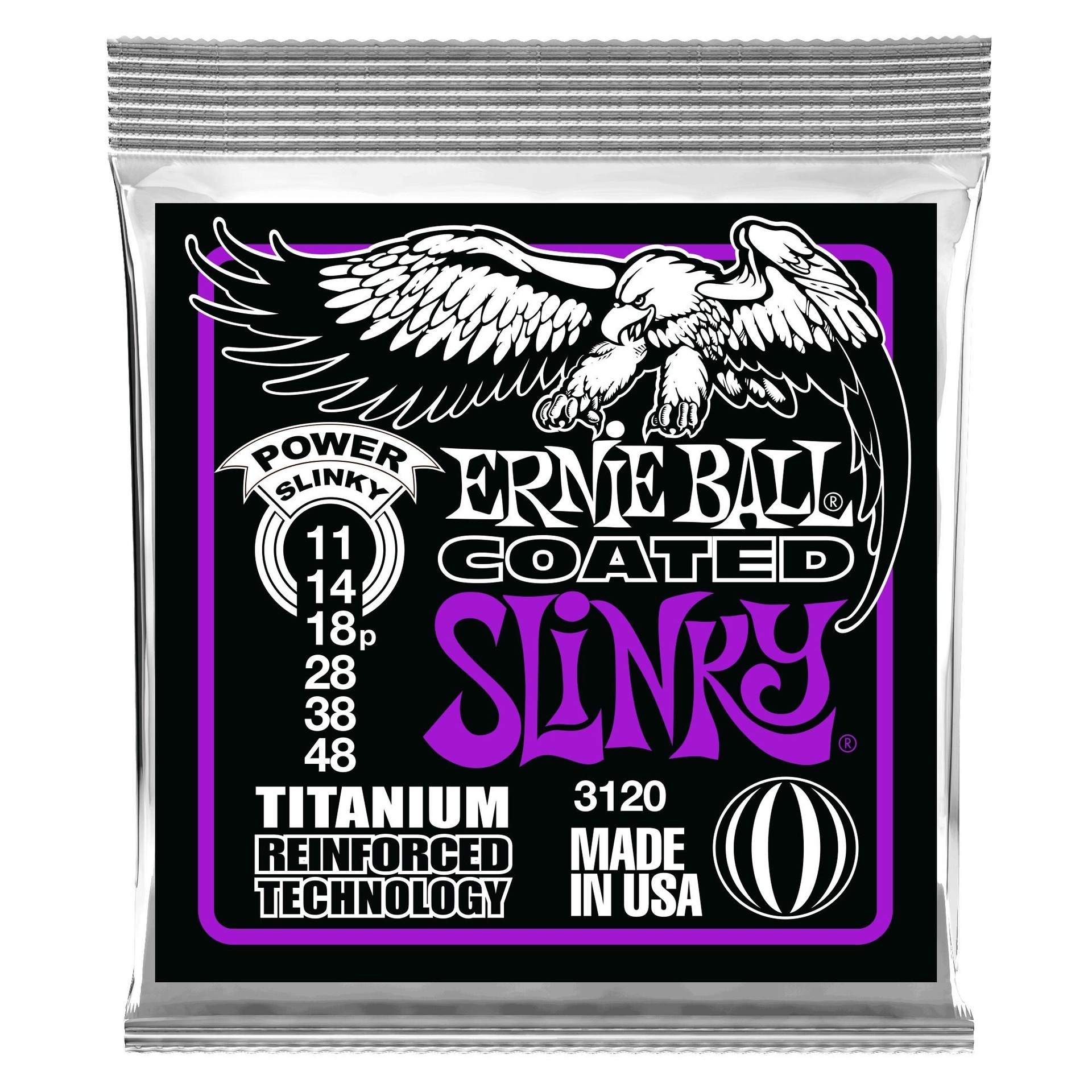 17291 3120 Power Slinky Coated Titanium RPS Electric Guitar Strings - 11-48 Gauge - Image 1