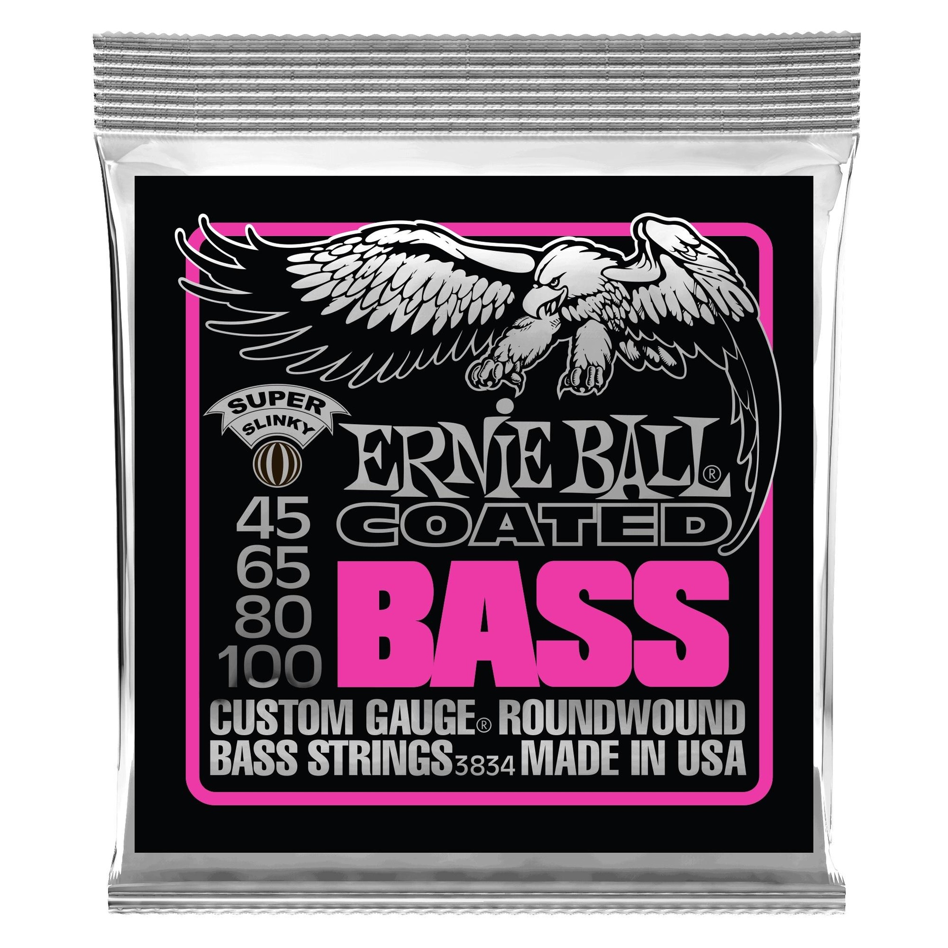 17463 3834 Super Slinky Coated Electric Bass Strings - 45-100 Gauge - Image 1