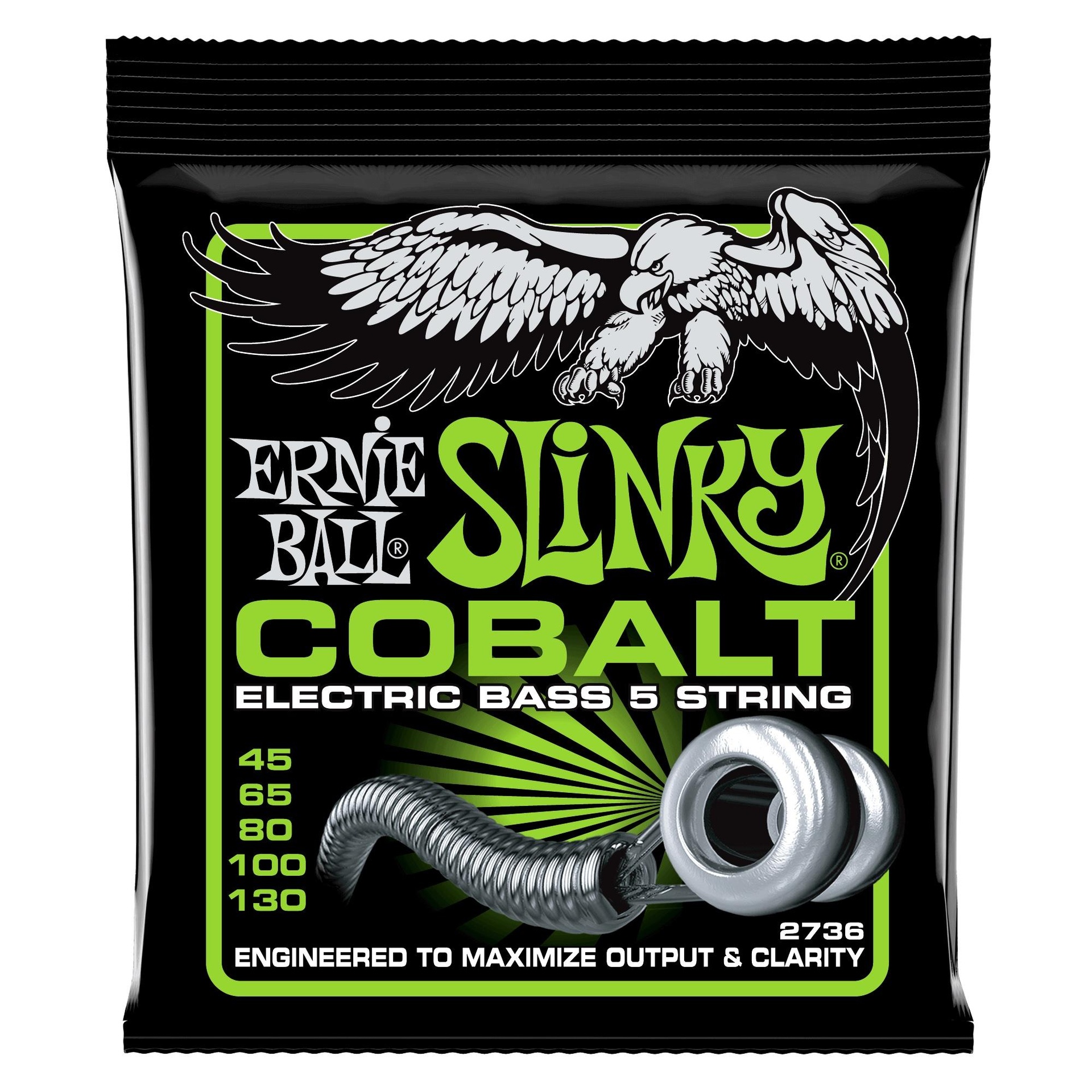 17485 2736 Bass 5 Slinky Cobalt Electric Bass Strings - 45-130 Gauge - Image 1