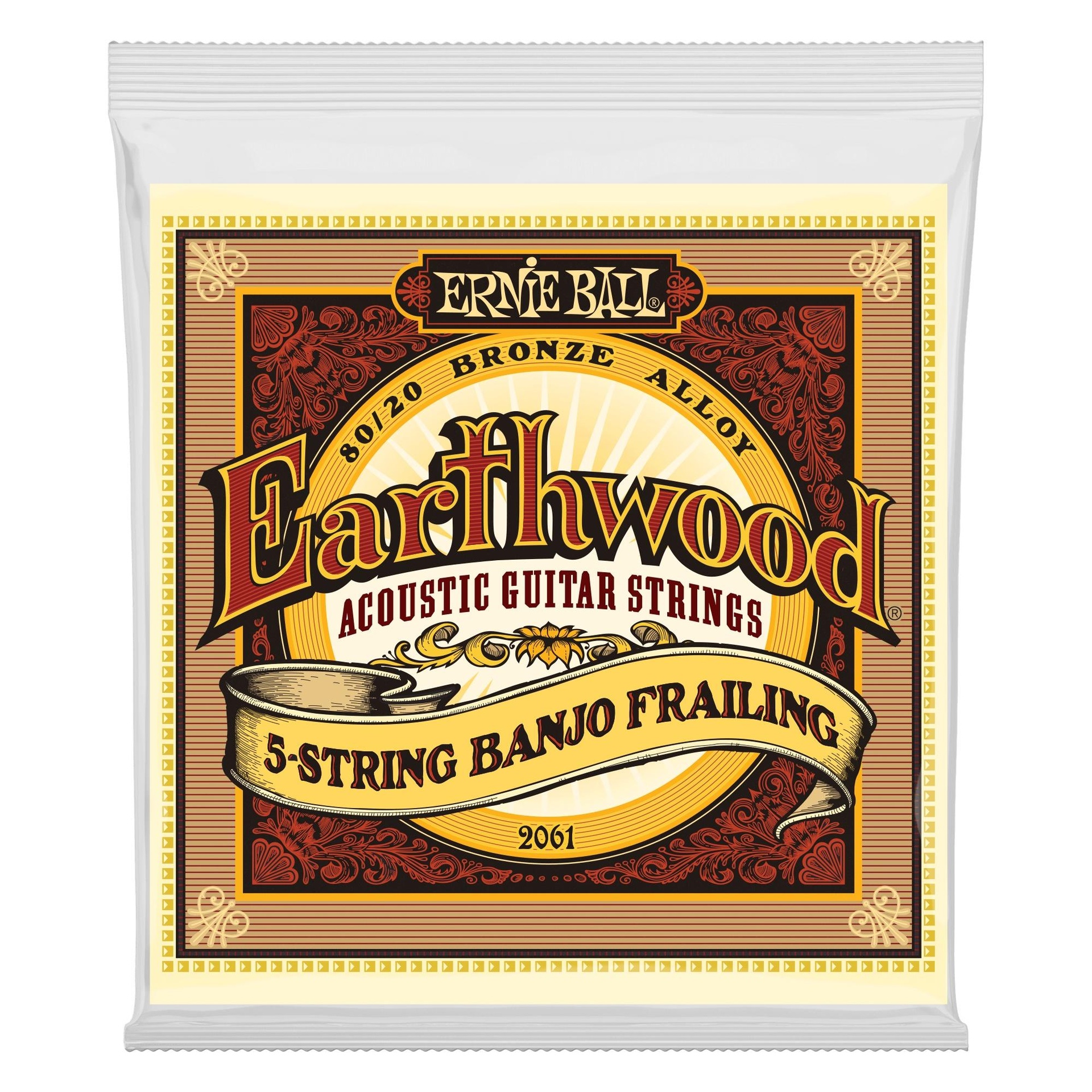 17526 2061 Earthwood 5-String Banjo Frailing Loop End 80/20 Bronze Acoustic Guitar Strings - 10-24 Gauge - Image 1