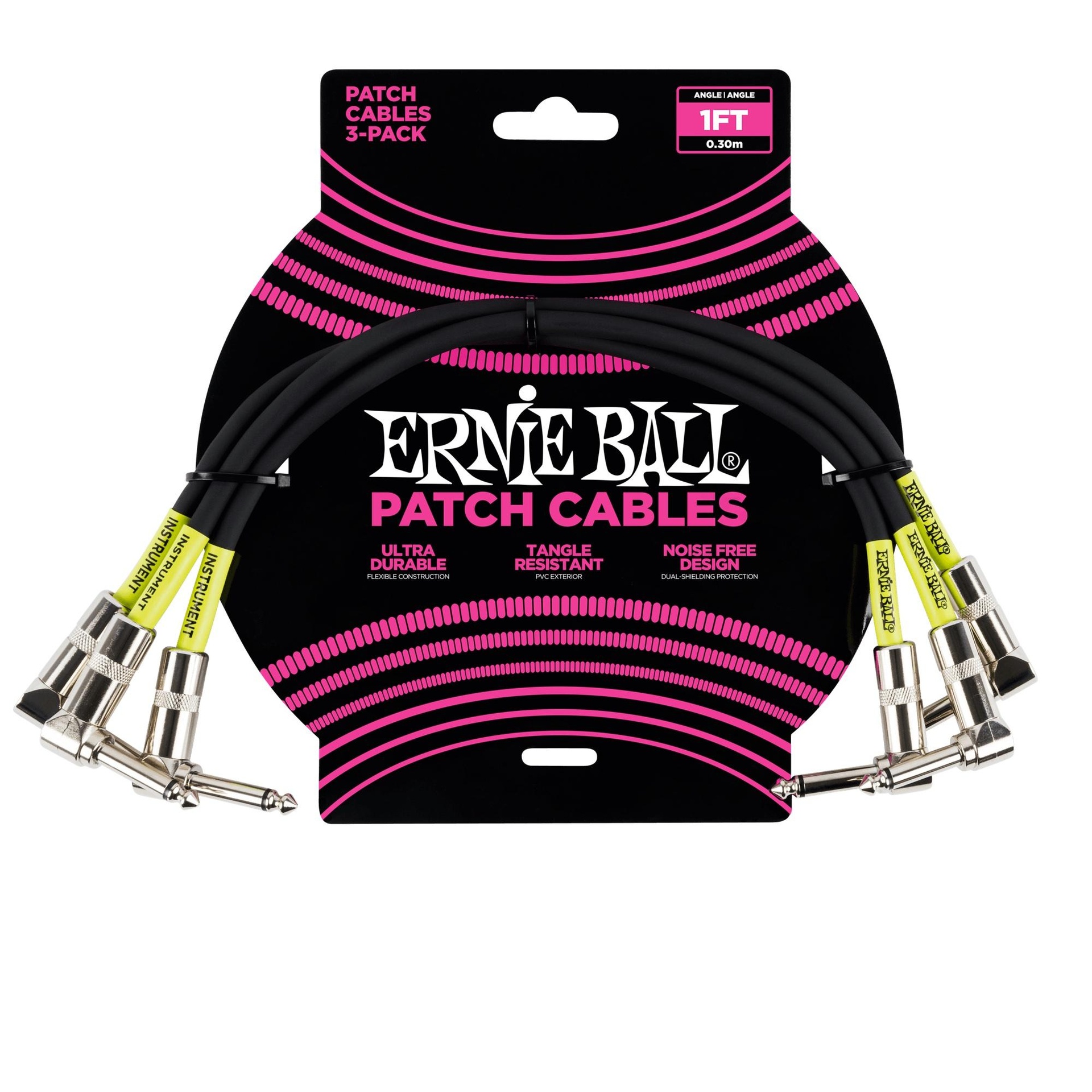 17582 6075 Angle / Angle Patch Cable 3-Pack - Black (0.3M) - Image 1