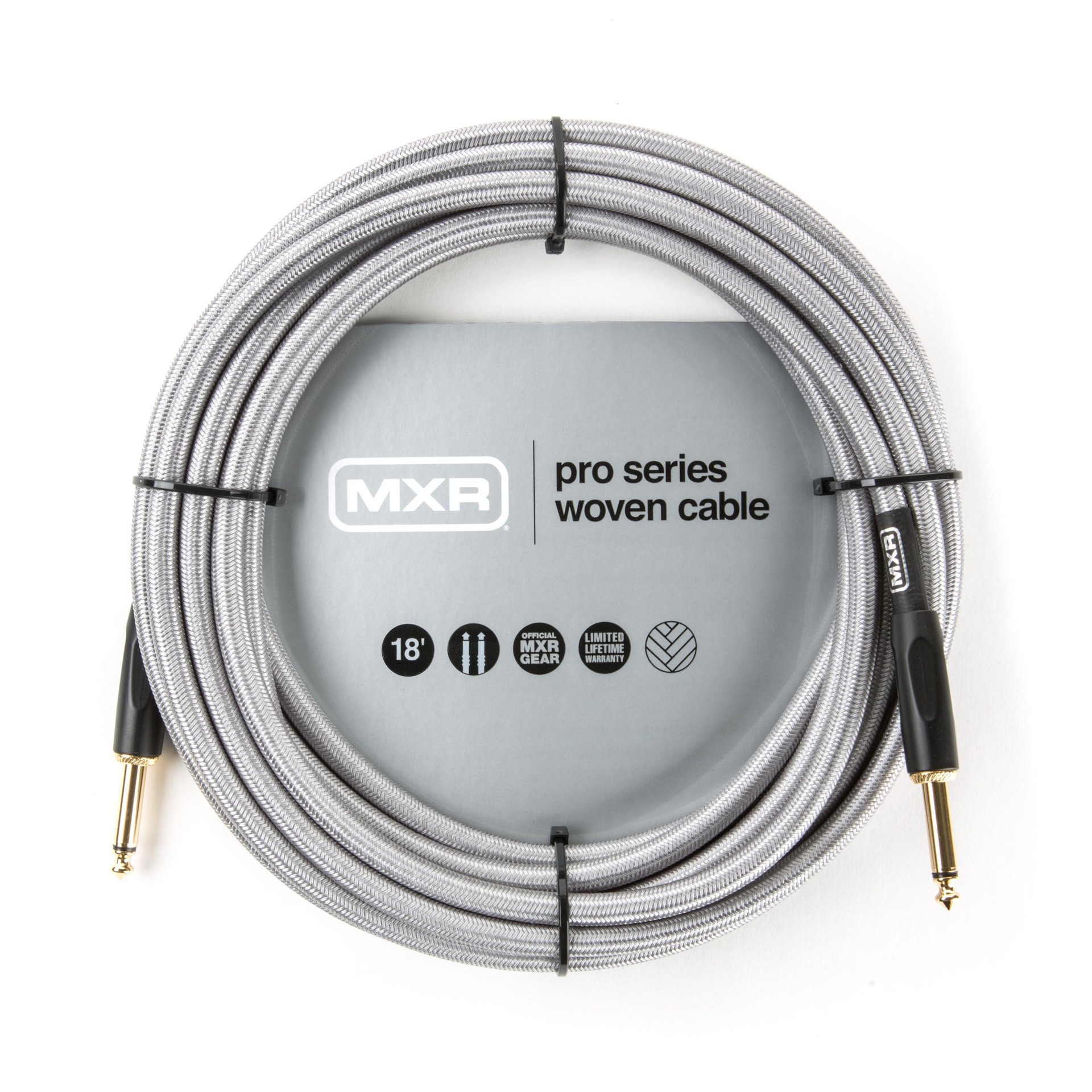 60783 DCIW18 MXR INSTRUMENT CABLE WOVEN SILVER 18FT - Image 1