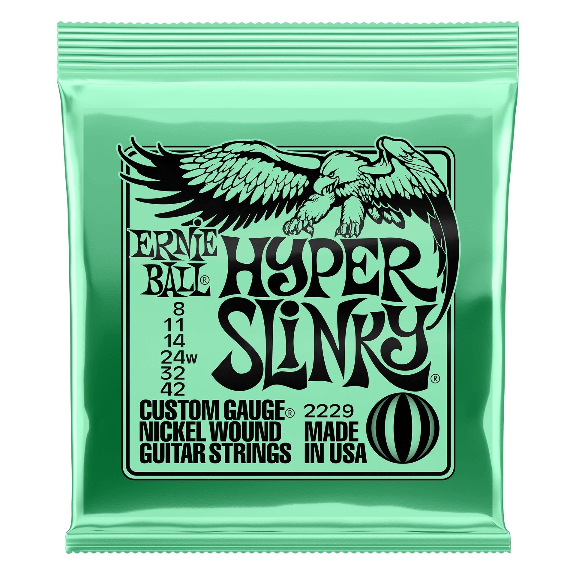 68759 2229 Hyper Slinky Nickel Wound Electric Guitar Strings 8 - 42 Gauge - Image 1