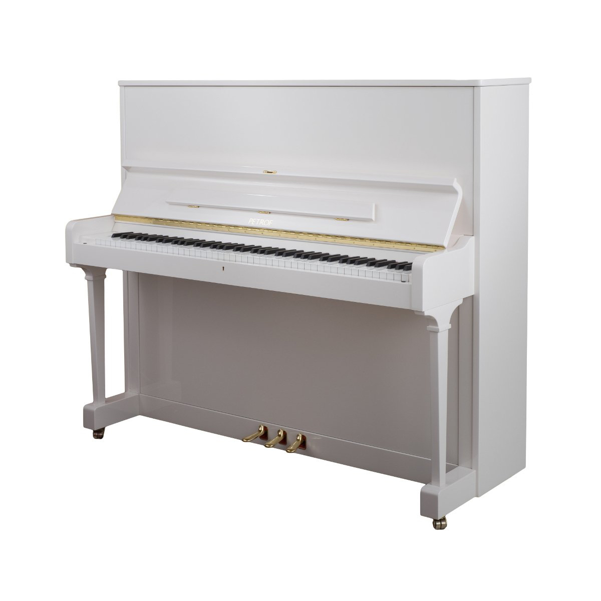 Petrof-P125-F1-White.jpg Akustiskais Pianīns Petrof P125 F1 Balts, pulēts - Image 1