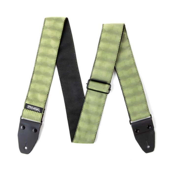 DESIGNER JACQUARD HEXAGON ECHO OLIVE GUITAR STRAP - Image 2