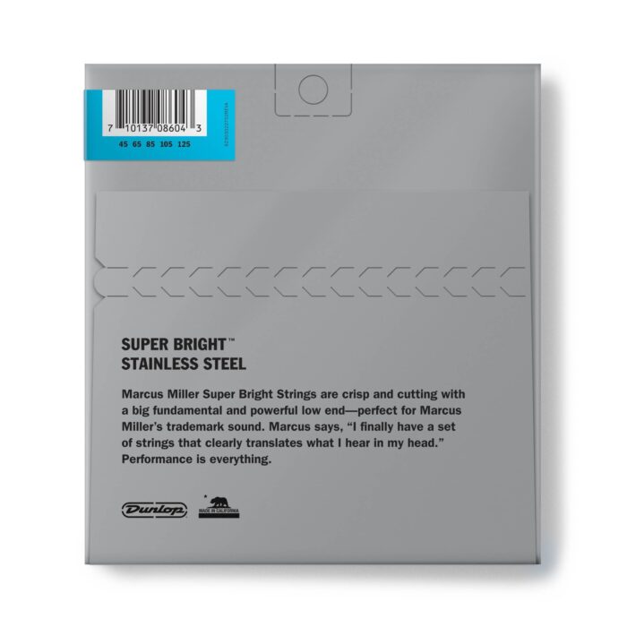 DBMMS45125 STAINLESS STEEL MARCUS MILLER LONG SCALE SUPER BRIGHT BASS STRINGS SET/5 - Image 2
