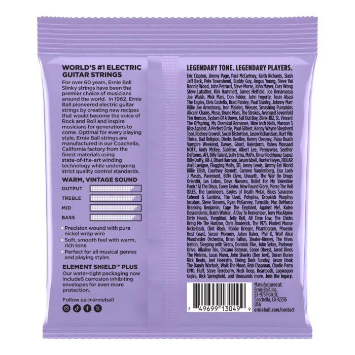 Ultra Slinky Classic Rock n Roll Pure Nickel Wrap Electric Guitar Strings 10-48 Gauge - Image 2