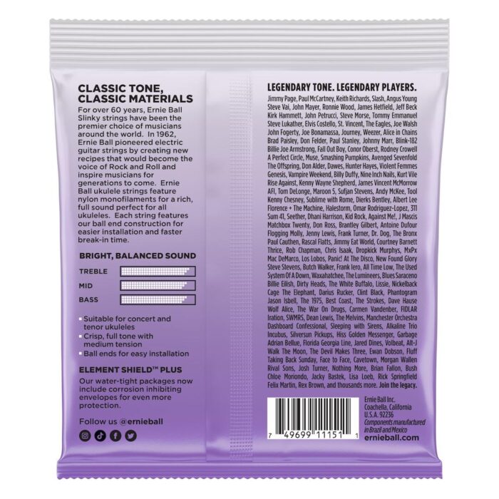 Concert & Tenor Nylon Ball End Ukulele Strings Wound G - Black - Image 2