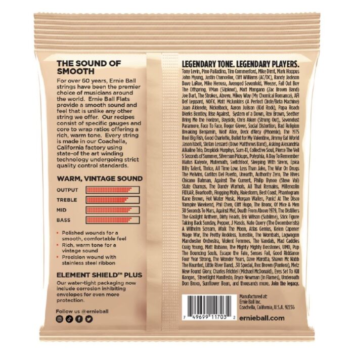 P02801 Ernie Ball Short Scale Flatwound Group 2 Electric Bass Strings - 45-105 Gauge - Image 2