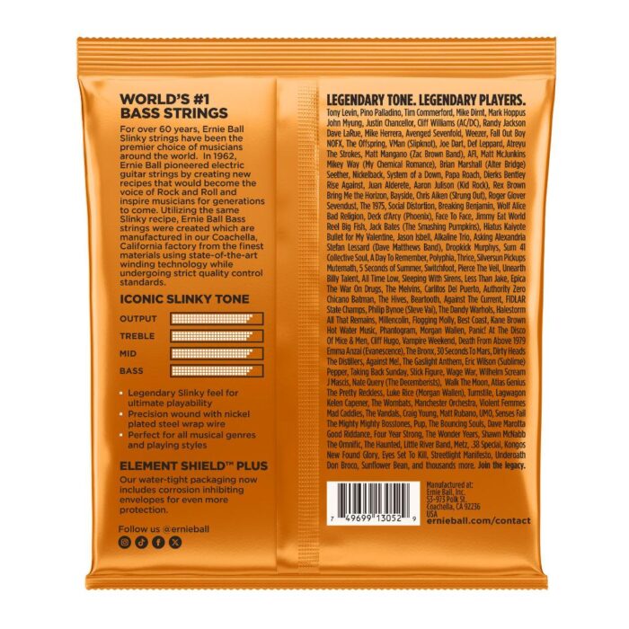 Hybrid Slinky Nickel Wound 5-String Electric Bass Strings 45-135 Gauge - Image 2